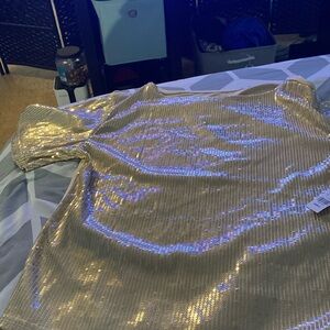 NYC sequin top gold
